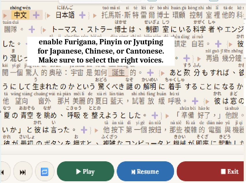Furigana and Pinyin annotation
